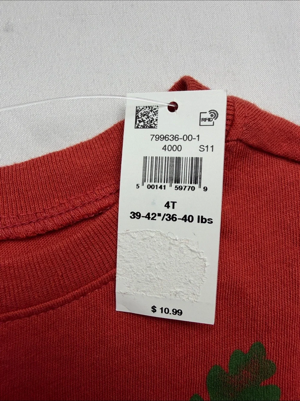 Old Navy Rust Red 'Thankful' Long-Sleeve Tee with Leaf Accents